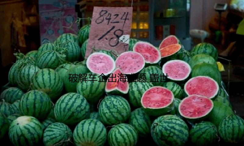 破解车企出海难题 盖世轿车发布“全球合作伙伴方案”