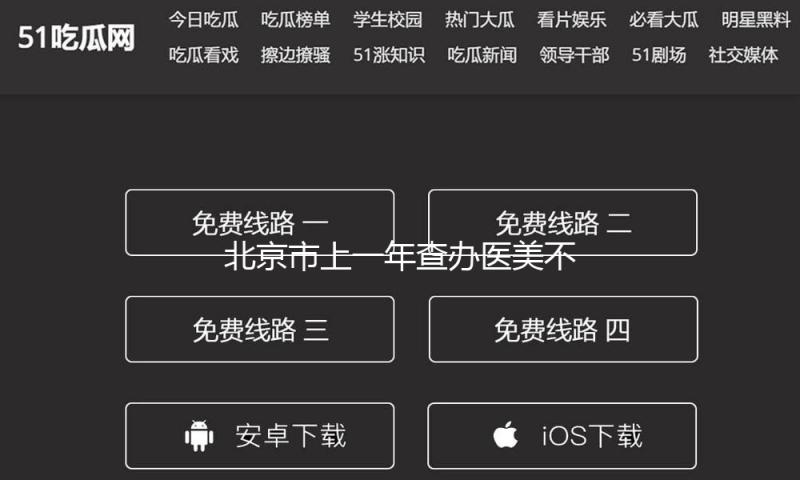 北京市上一年查办医美不合法组织89户次